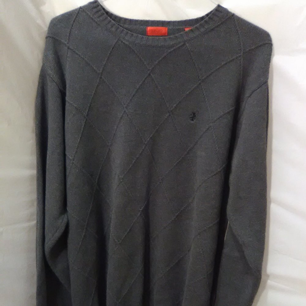 Izod Long Sleeve Men's Sweater Color Gray Size XL